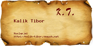 Kalik Tibor névjegykártya